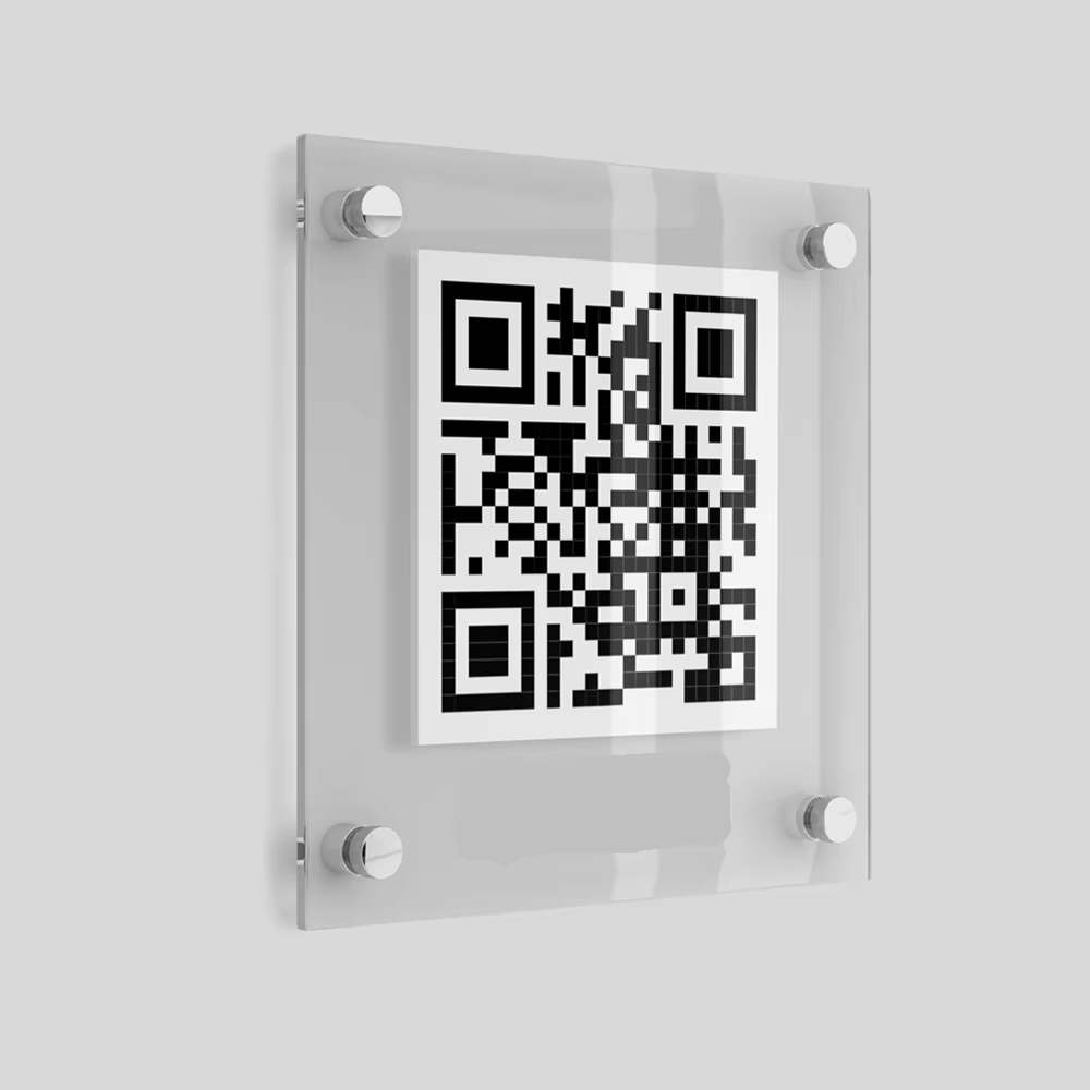 Επιτραπέζια πινακίδα με QR code για πρόσβαση στη μηχανή κρατήσεων